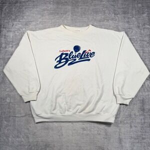 Labatt's Blue Sweatshirt Men XL White Vintage 90s Graphic Beer Promo Crewneck